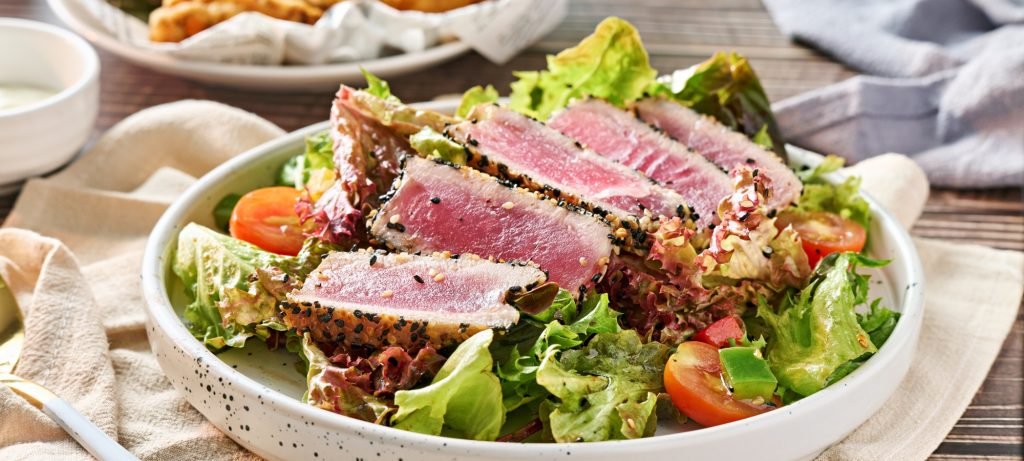 Sesame Ginger Baby Bok Choy with Seared Tuna featured image