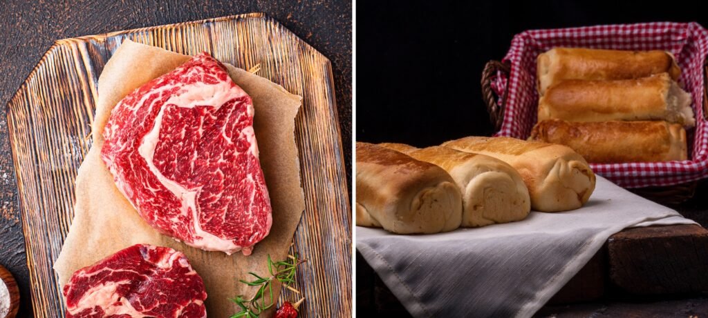 Ingredients steak hoagie