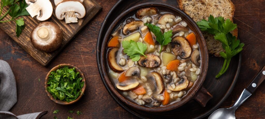 mushroom barley soup featured image