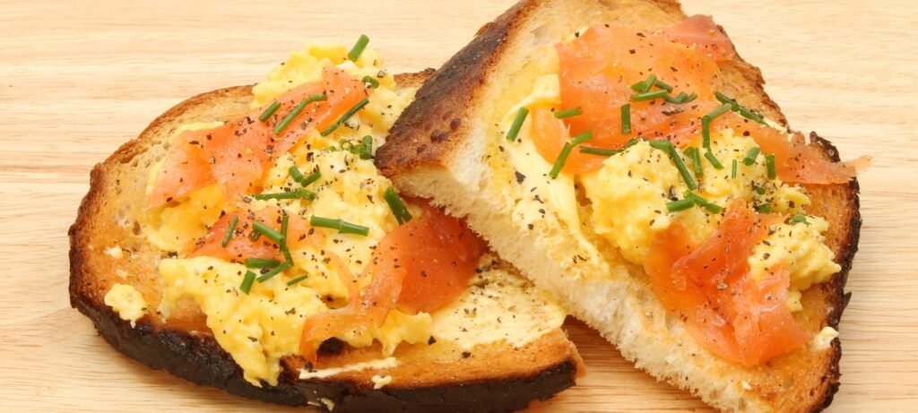 smoked salmon scrambled eggs
