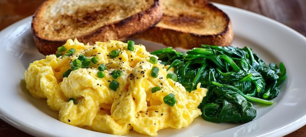 spinach feta omelette toast